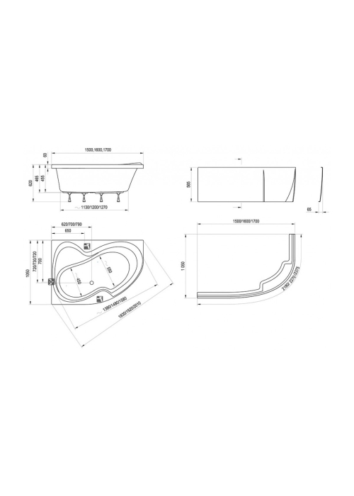 Ванна акрилова Ravak ROSA II 150х105 см CK21000000 L