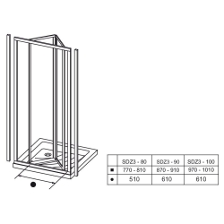 Душові двері Ravak SUPERNOVA SDZ 3-90 Transparent, скло, 02V70100Z1