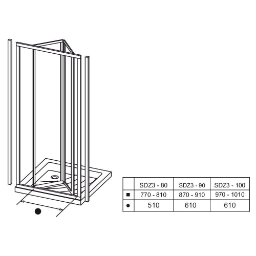 Душевые двери Ravak SUPERNOVA SDZ 3 - 90 Transparent, стекло, 02V70100Z1