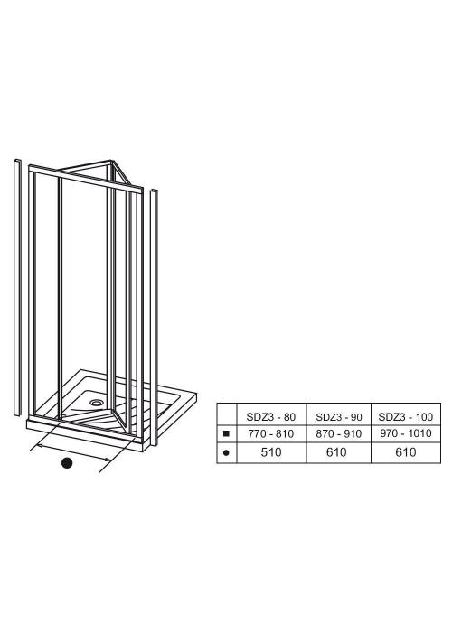 Душевые двери Ravak SUPERNOVA SDZ 3 - 90 Transparent, стекло, 02V70100Z1