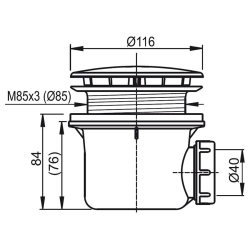 Сифон для піддону Ravak STANDART 90, X01314