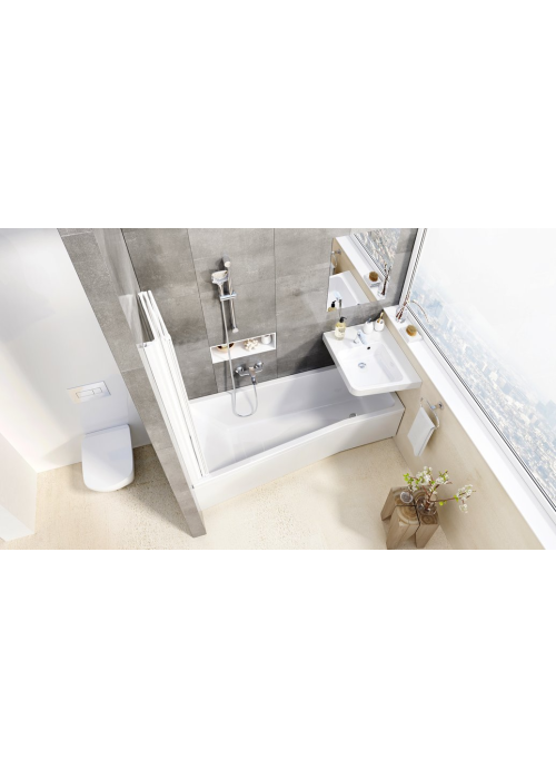 Шторка для ванни Ravak VS3-100 TRANSPARENT білий профіль, 795P0100Z1