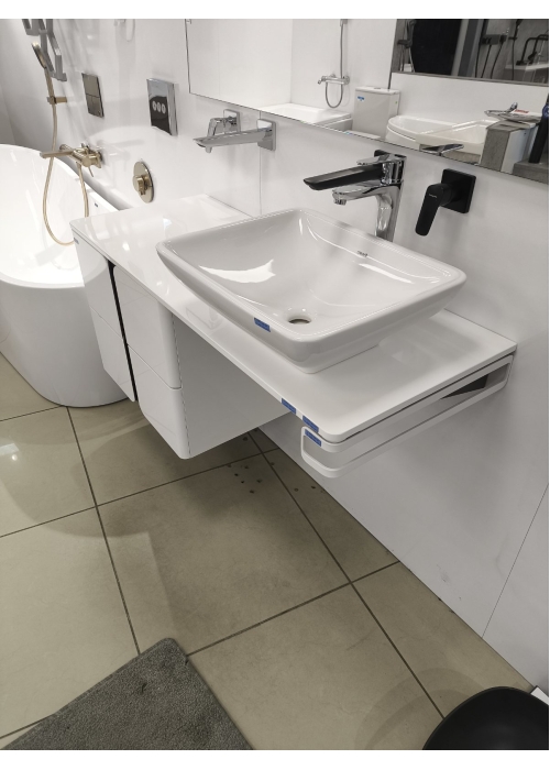 Комплект Мебели Ravak Balance SD 120 см: Тумбочка со столешницей  + Умывальник + Смеситель + Зеркало + Крепление для столешницы +  Полотенцедержатель X000001367K