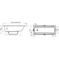 Ванна акрилова прямокутна Ravak Classic II 120x70 CC11000000