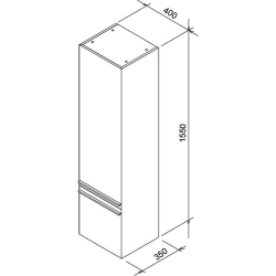 Пенал Ravak Clear SB 400 L bila/bila, X000000761