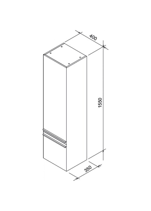 Пенал Ravak Clear SB 400 L bila/bila, X000000761