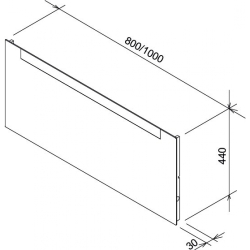 Дзеркало Ravak Clear, 1000 x 30 x 440, X000000766