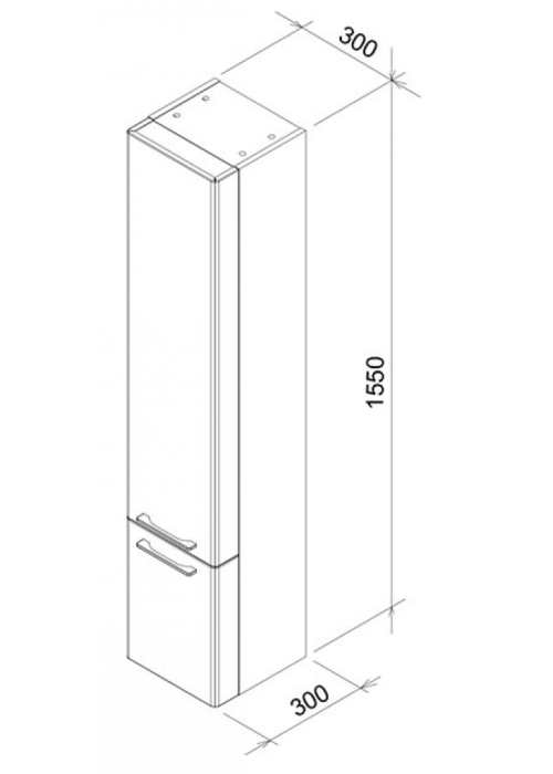 Пенал Ravak SB Ring R 300 сірий, X000000774