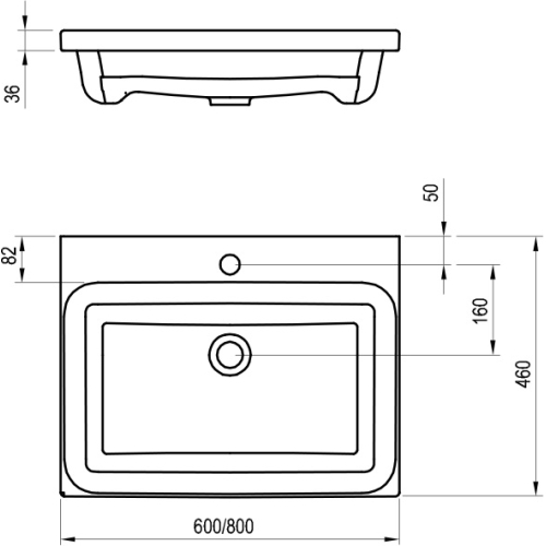 Умивальник Ravak Comfort 60x46 білий (XJX01260001)