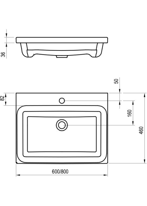 Умивальник Ravak Comfort 60x46 білий (XJX01260001)