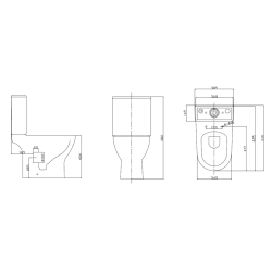 Унітаз компакт Ravak WC CONCEPT SLIM Combi RimOff  із сидінням дюропласт soft-close, RKUM100010