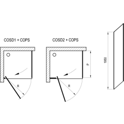 Бокова стінка Ravak Cool! COPS-90, безпечне скло, X9VV70300Z1