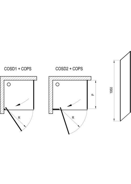 Душевая стенка боковая Ravak  Cool! COPS-80, безопасное стекло, X9VV40A00Z1