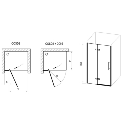 Душові двері Ravak Cool COSD2-120 Transparent, Хром, безпечне скло, X0VVGCA00Z1