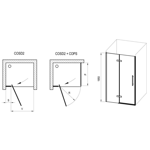 Душові двері Ravak Cool COSD2-120 Transparent, Хром, безпечне скло, X0VVGCA00Z1