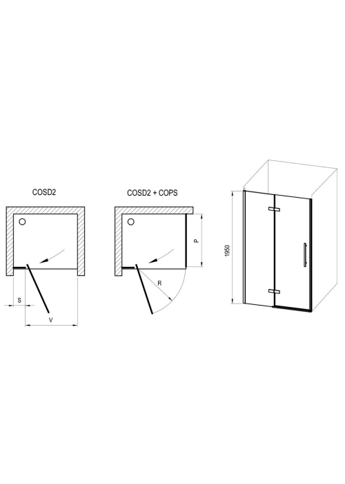 Душові двері Ravak Cool COSD2-120 Transparent, Хром, безпечне скло, X0VVGCA00Z1