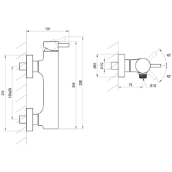 Змішувач для душу без лійки Ravak Espirit ES 032.20GB Graphite Brushed, X070317