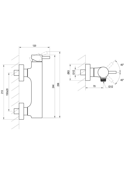 Смеситель для душа без лейки Ravak Espirit ES 032.20GB Graphite Brushed, X070317