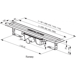 Душовий канал RAVAK Runway 750, X01622