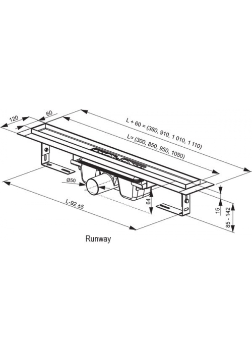 Душовий канал RAVAK Runway 750, X01622