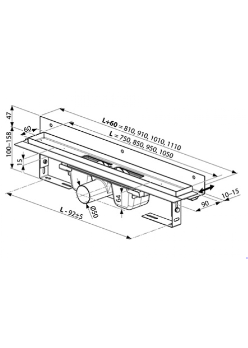 Душовий канал OZW RAVAK Chrome 750, X01624