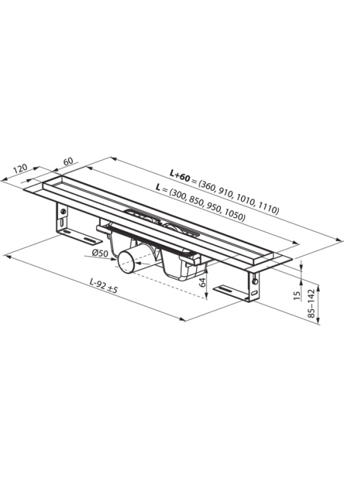 Душовий канал OZW RAVAK 10° 750, X01626