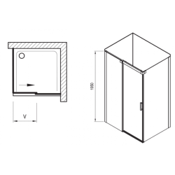 Душевой уголок Ravak Matrix MSDPS-100/80 L полированный алюминий+Transparent , 0WLA4C00Z1