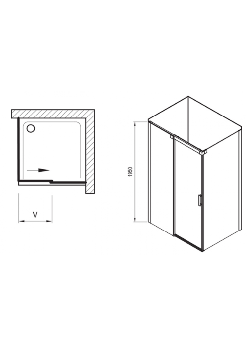 Душовий куточок Ravak Matrix MSDPS-100/80 L полірований алюміній+Transparent , 0WLA4C00Z1