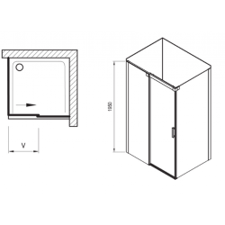 Душевой уголок Ravak Matrix MSDPS-100/100 L полированный алюминий+Transparent, 0WLAAC00Z1