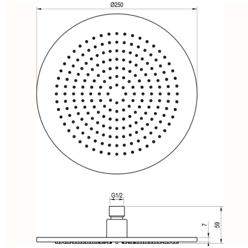 Верхній душ 25 см Ravak 980.20BLM X07P675