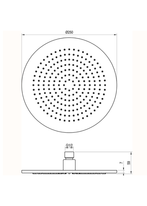 Верхній душ 25 см Ravak 980.20BLM X07P675