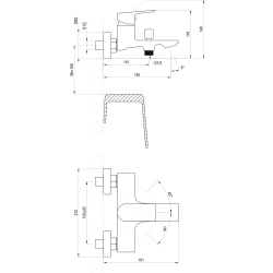 Настенный смеситель для ванны Ravak Plan графит, X070654