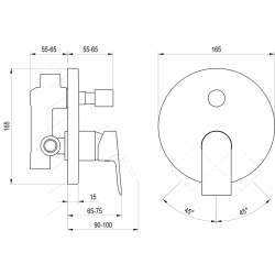 Змішувач прихованого монтажу Ravak Plan PN 061.00 із перемикачем X070510