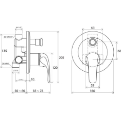 Смеситель скрытого монтажа Ravak Rosa RS 061.00, X070014