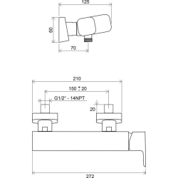 Смеситель для душа Ravak 10* TD 032.00/150, X070066