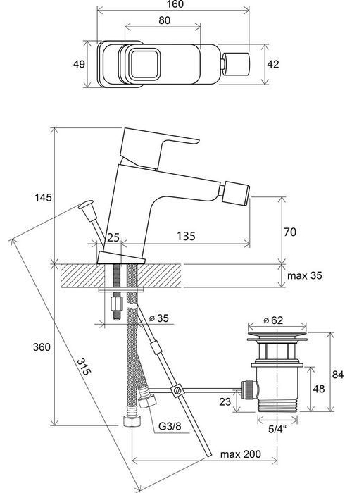 Змішувач для біде Ravak 10* TD 055.00, X070067