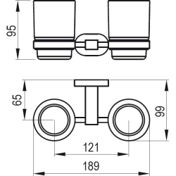 Тримач із двома склянками д/зубних щіток (скло) Ravak CR 220, X07P189