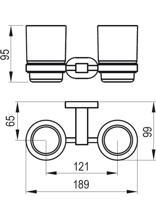 Тримач із двома склянками д/зубних щіток (скло) Ravak CR 220, X07P189