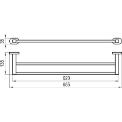 Держатель для полотенца 66 см Ravak CR 320, X07P193