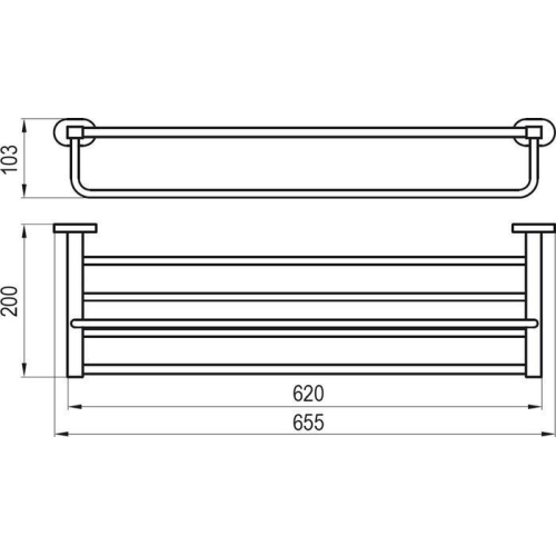 Полиця для рушників з утримувачем 66 см Ravak CR 330, X07P194