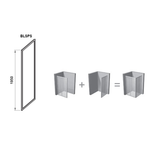 Стенка для душевой кабинки Ravak BLIX Slim BLSPS-90, полированный алюминий + TRANSPARENT, X9BM70C00Z