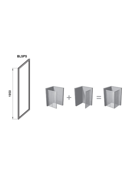 Стенка для душевой кабинки Ravak BLIX Slim BLSPS-80, полированный алюминий + TRANSPARENT, X9BM40C00Z