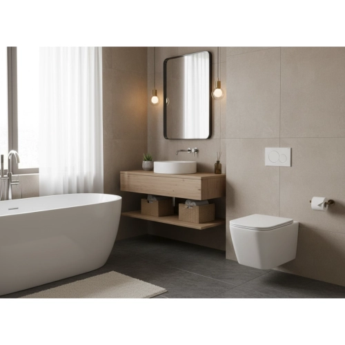 Комплект: Інсталяційна система RAVAK FrameCore Direct RKUC3000003 + Підвісний унітаз RAVAK DOMOSPA TORRENTA QUADRA RimOff білий із сидінням дюропласт soft-close, RKUJ000018 (RKUSET8003)