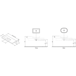 Комплект: Стільниця під умивальник Ravak дуб + Раковина CREAVIT ULTRA 45 + X000000833+UL145-00CB00E-00 (виставковий зразок)