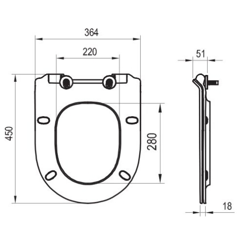 Сиденье для унитаза Ravak WC Vita, дюропласт, микролифт, с креплением Slim, X01861