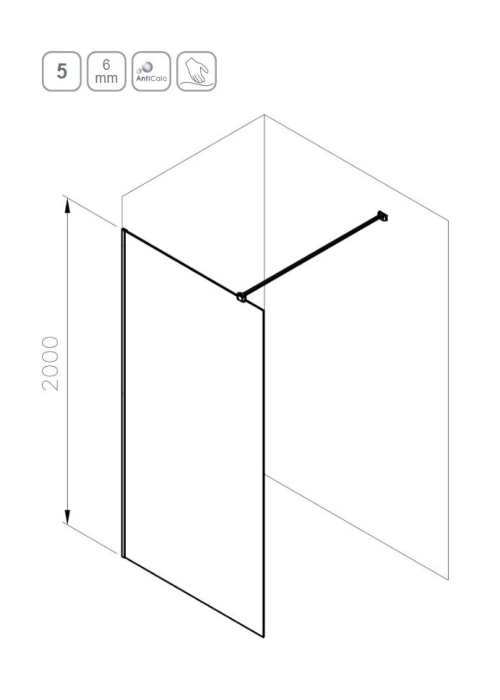 Неподвижная стенка Ravak Walk-In Air Wall 100 хром, безопасное стекло, GW9WA0C00Z1C