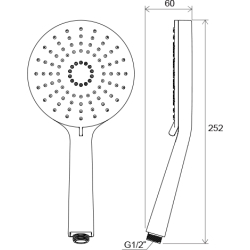 Душевая лейка Flat XXL 3 функции, диаметр 140 мм, X07P344