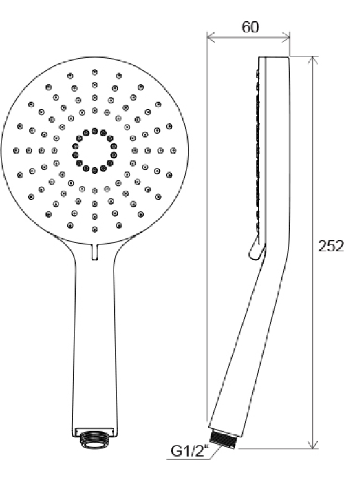 Душевая лейка Flat XXL 3 функции, диаметр 140 мм, X07P344