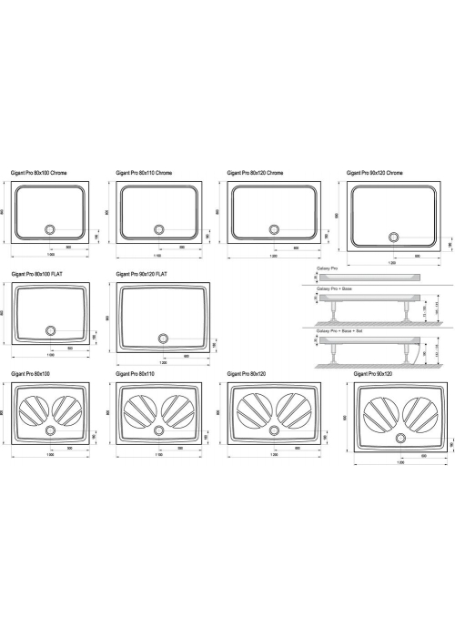 Піддон для душових кабін Ravak GIGANT 120x90, прямокутний, XA01G701210