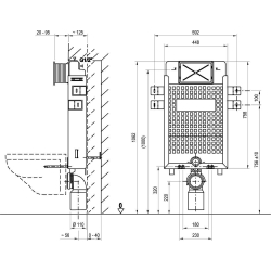 Інсталяція Ravak W/1000 для встановлення підвісного унітазу, стіна, X01458